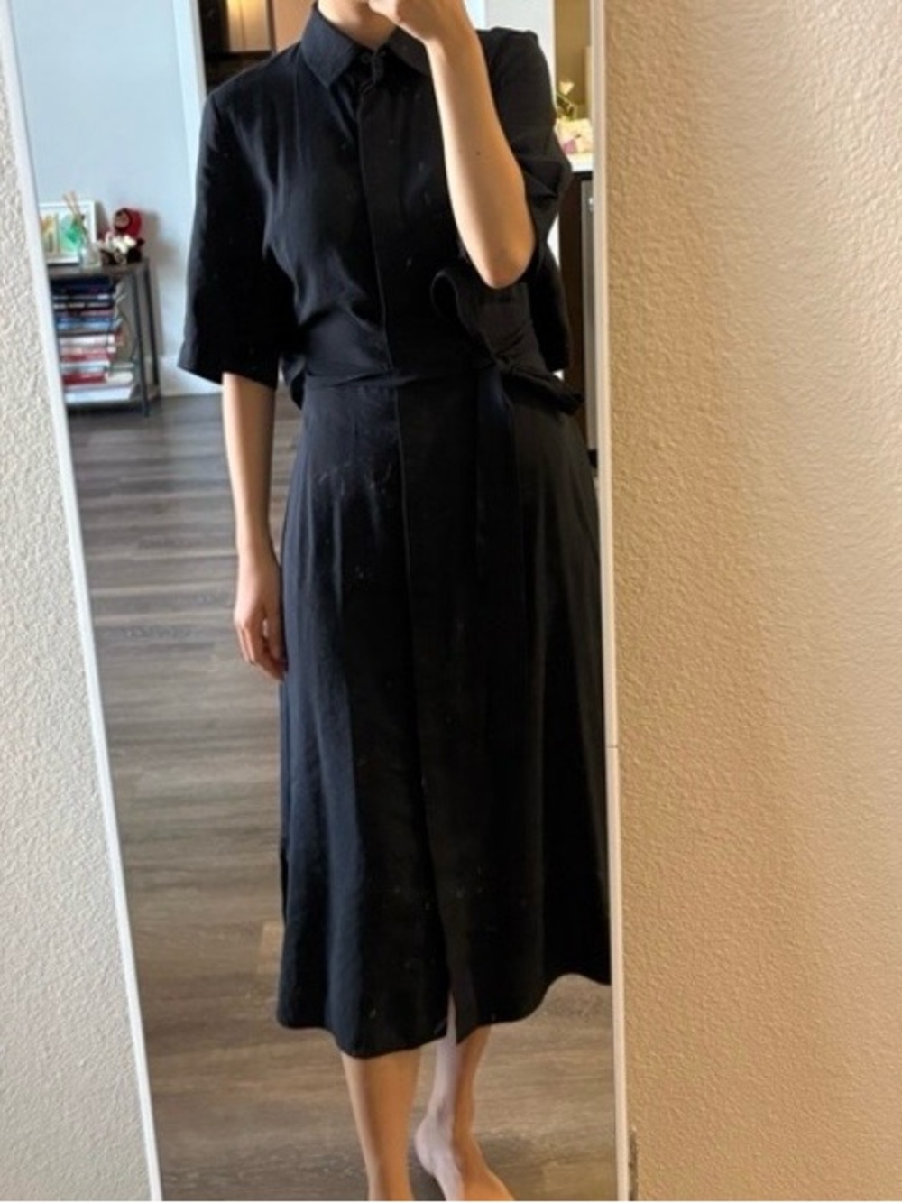 COS Black Short-Sleeve Midi Shirt Dress - Picture 4 of 4
